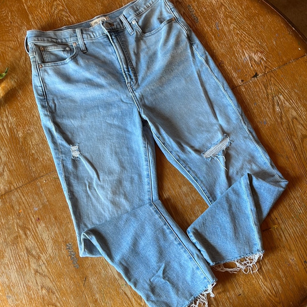 Madewell High-Rise Light Blue Distressed Jeans
